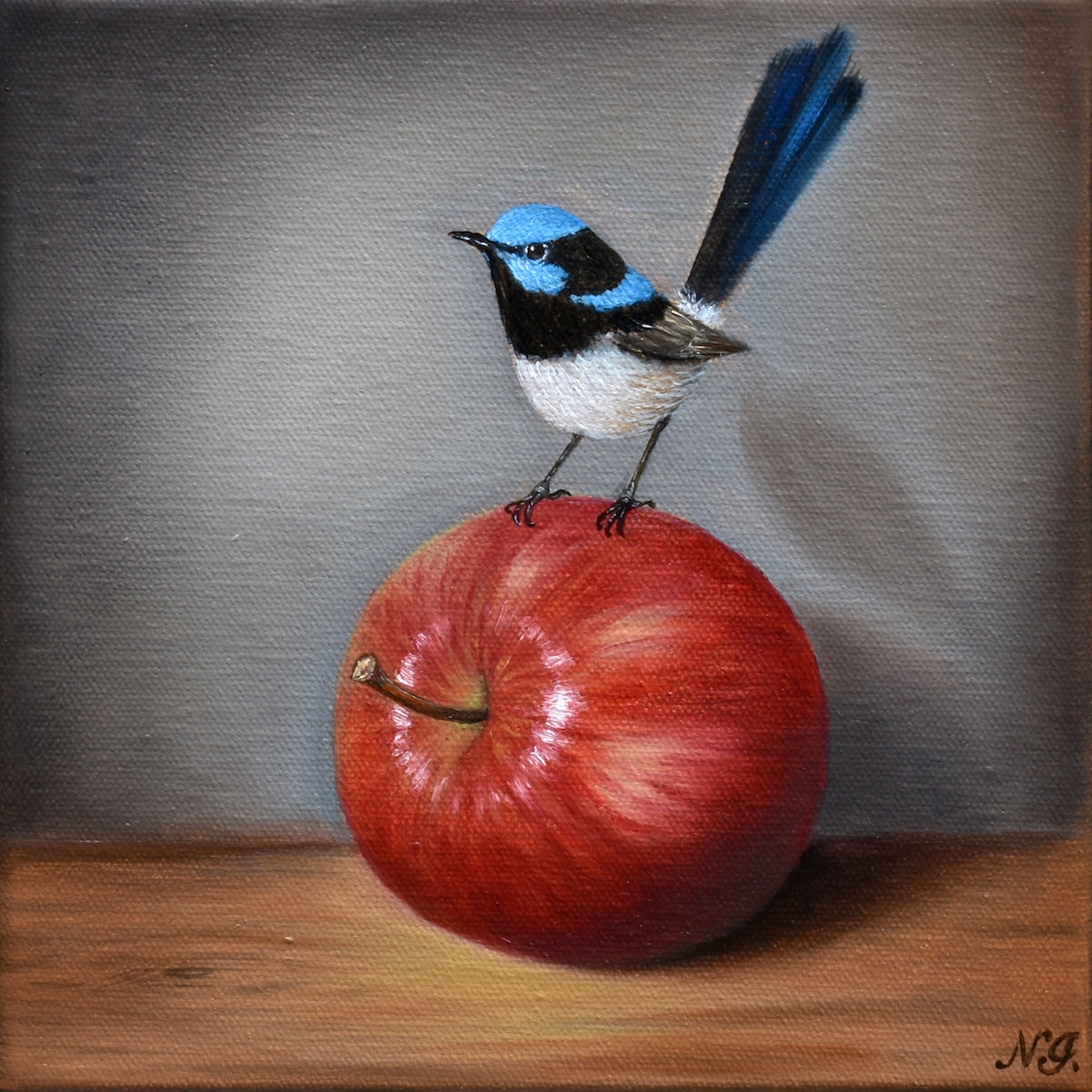 Natasha Junmanee - Supurb fairy-wren on an apple