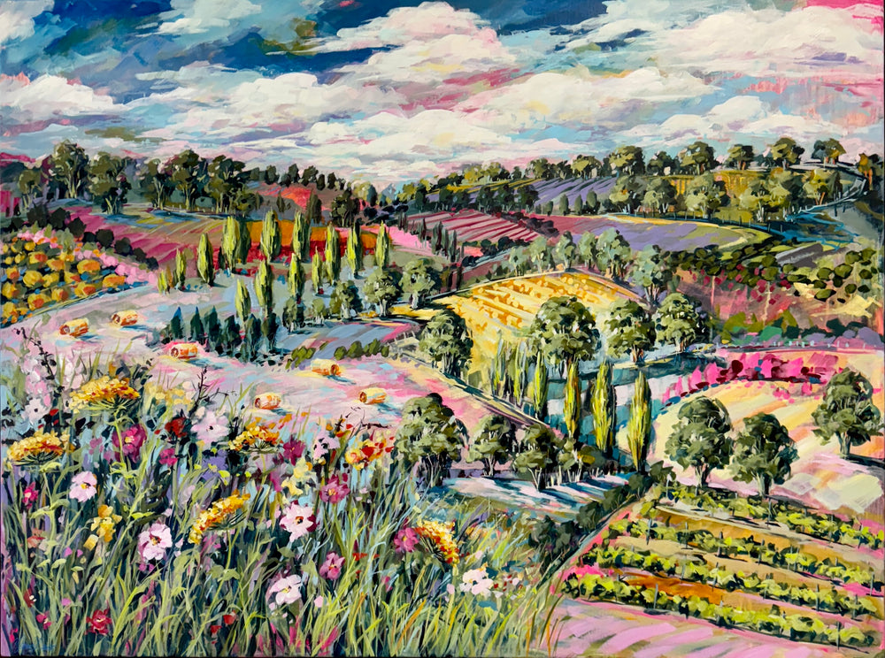 Cathy Usatoff - Vista Beyond the Wildflowers