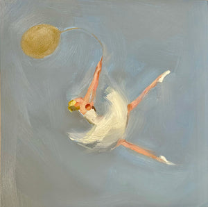 Zory McGrath - Little ballerina w. Gold balloon /pale gray