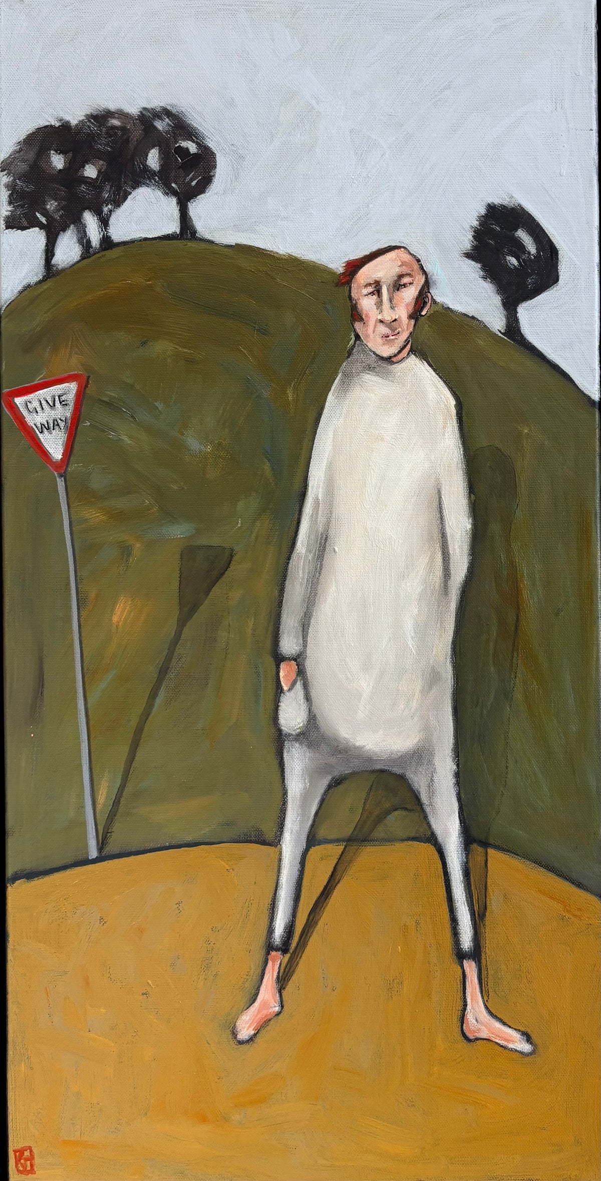 Karen Gray - Harold ponders the meaning of the sign