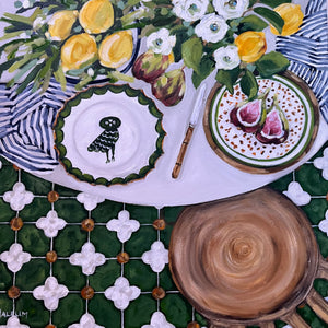 Carolyne Hallum - Figs and an Owl on a plate - Table Top Series