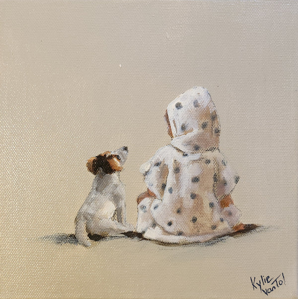 Kylie Van Tol - Spotty towel with dog