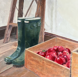 Simone Hale - Ladder and Apples from the Orchard