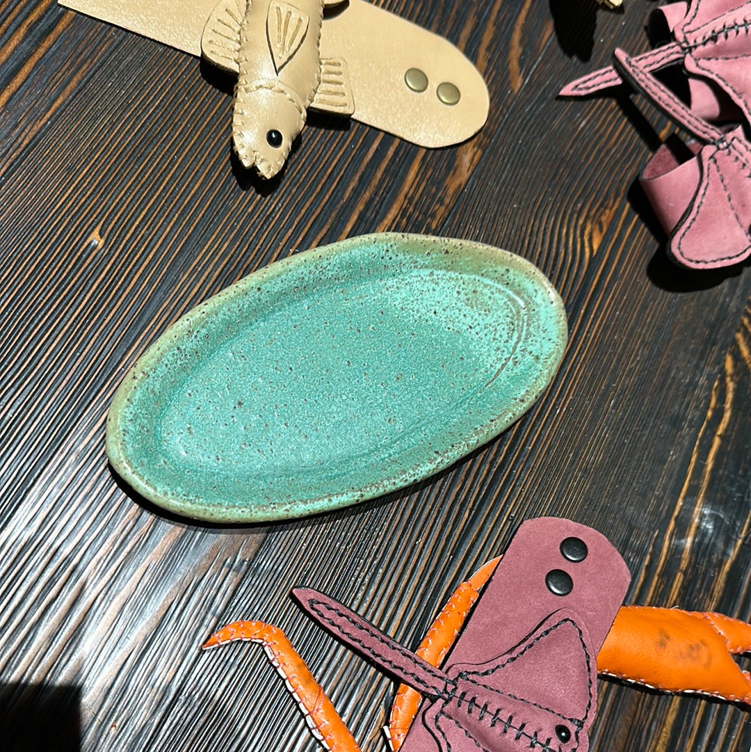 Angela Edwards Ceramics - Green oval dish