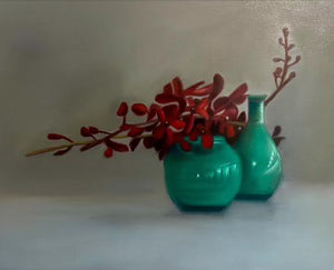 Suzanne Lawson  - Orchids in Blue Vase