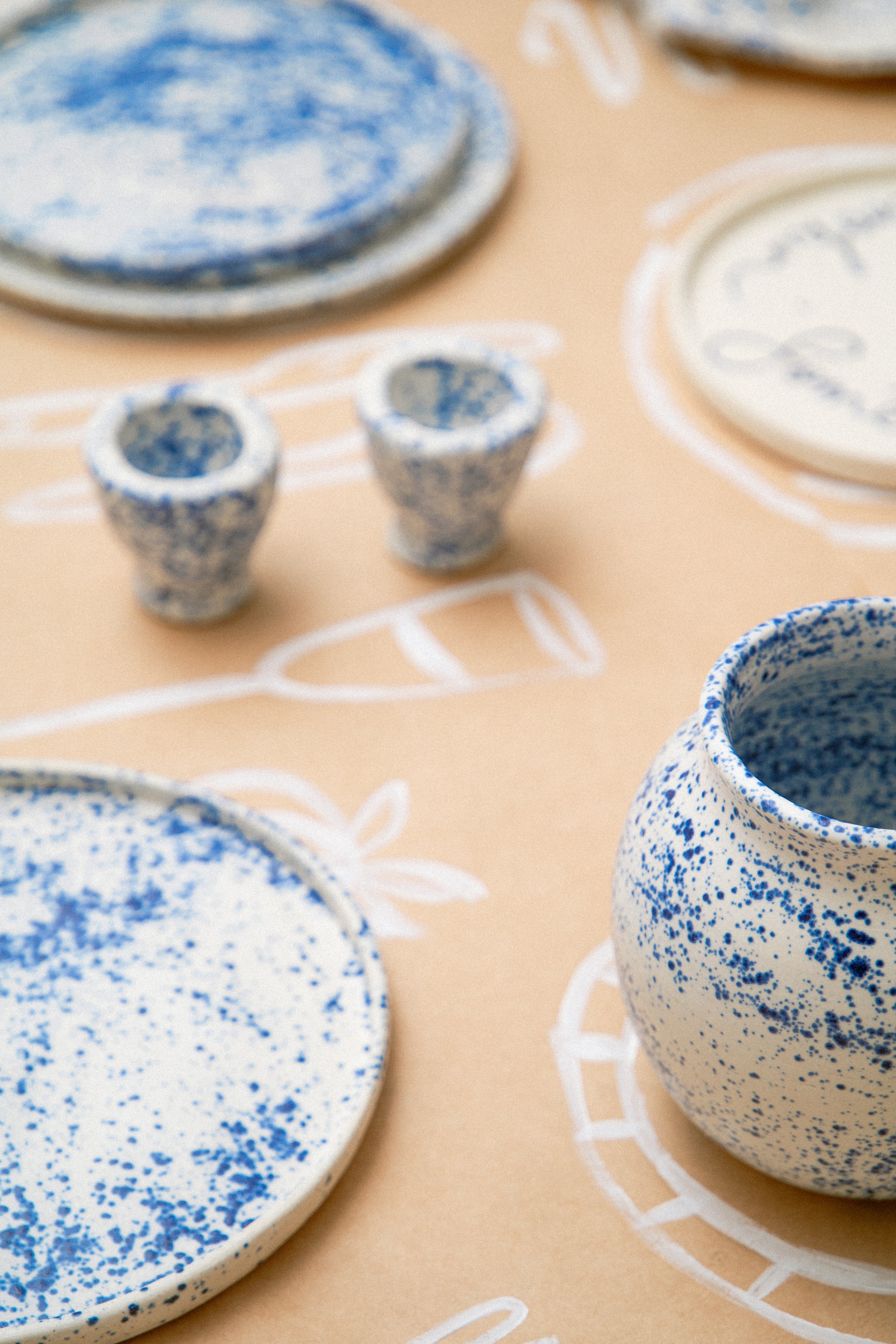 Kleyn Ceramics - Egg Cup (blue speckle-pair)