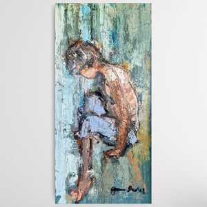 Joanna Davies - Boy in the bush on a rock