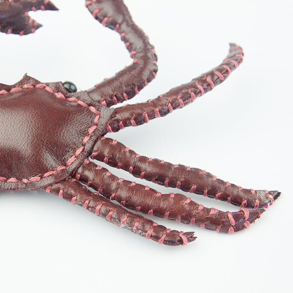 Freda Cheung - Leather Handmade Red Crab Brooch
