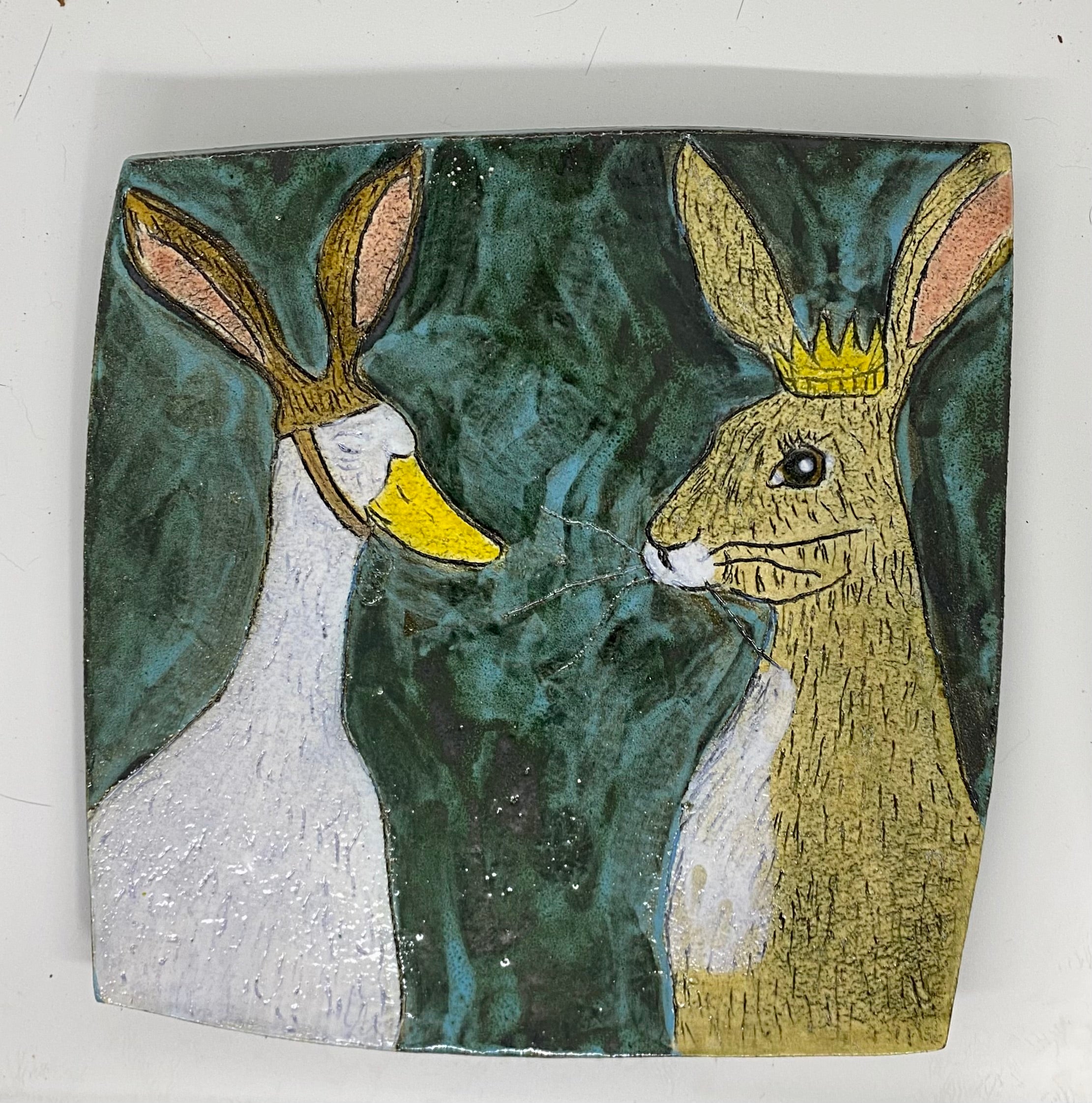 Karen Gray - Margaret and Stephen platter