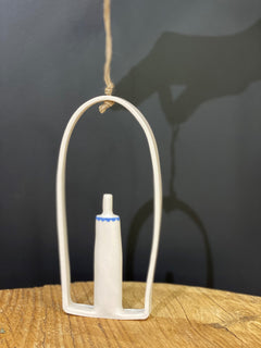 Illy's Wall - Single vase with frame blue check
