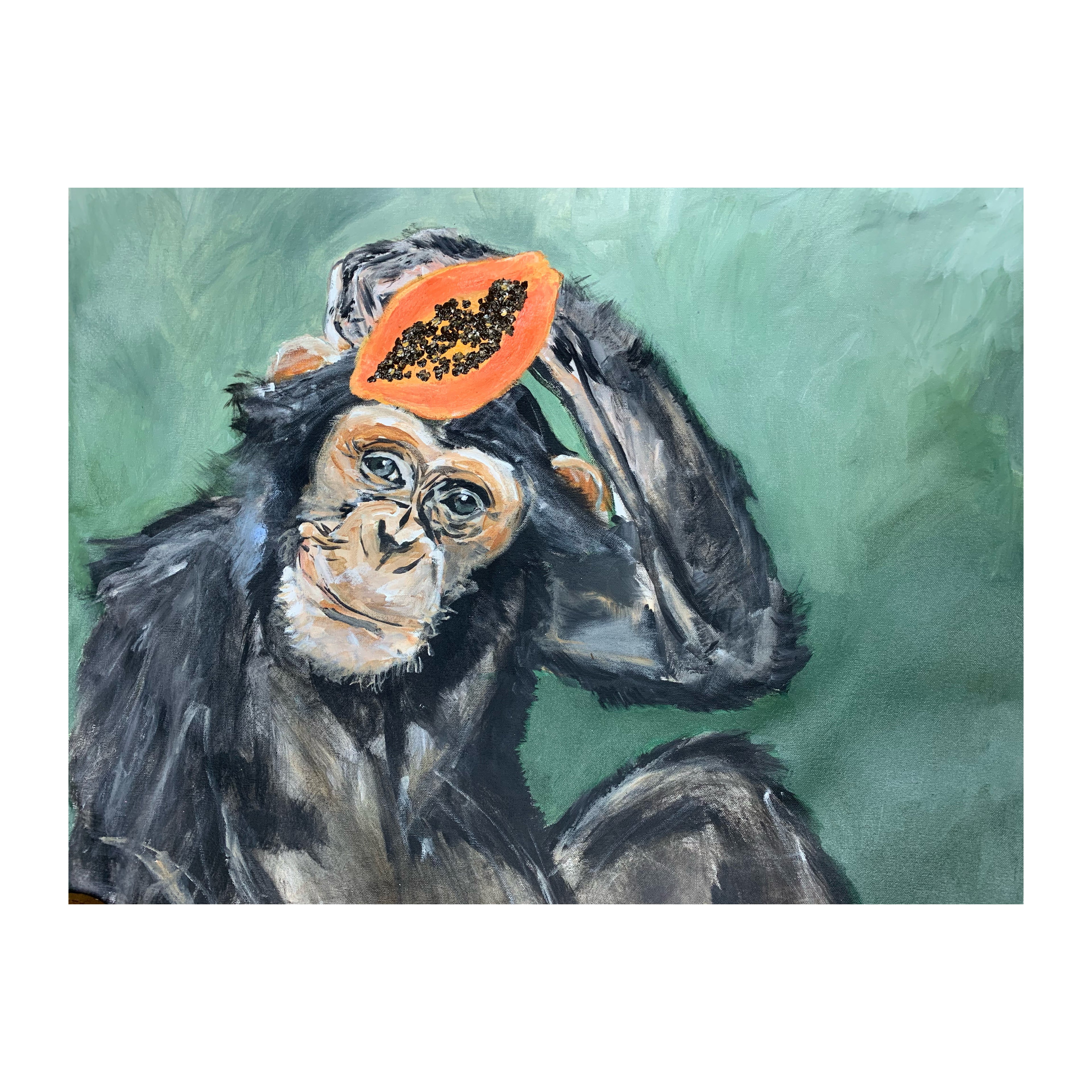 Ingrid Haughton - Chimpanzee with paw paw