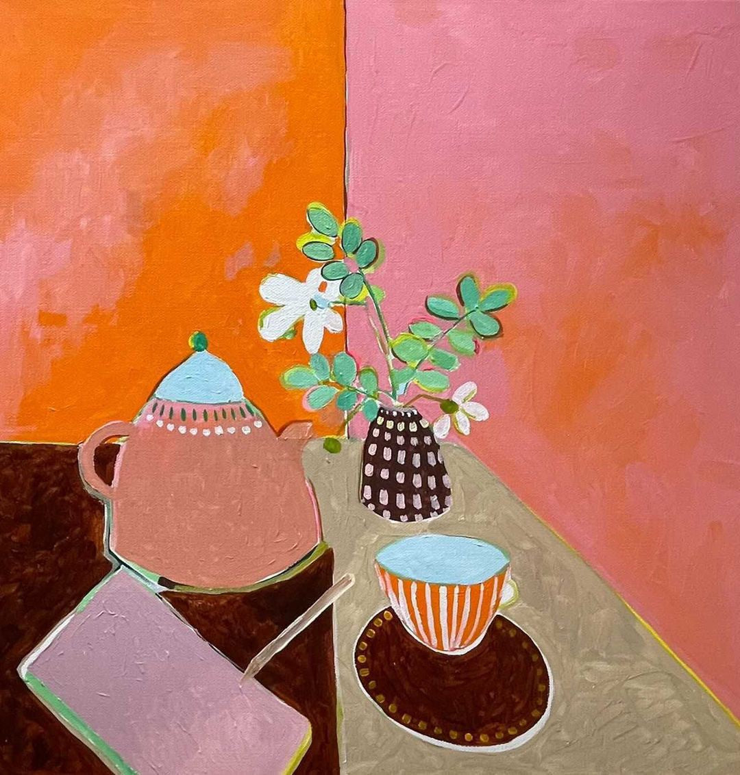 Alexandra Strong - Orange and Pink Tea Party