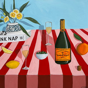 Jo Tilker - Veuve on pink and red