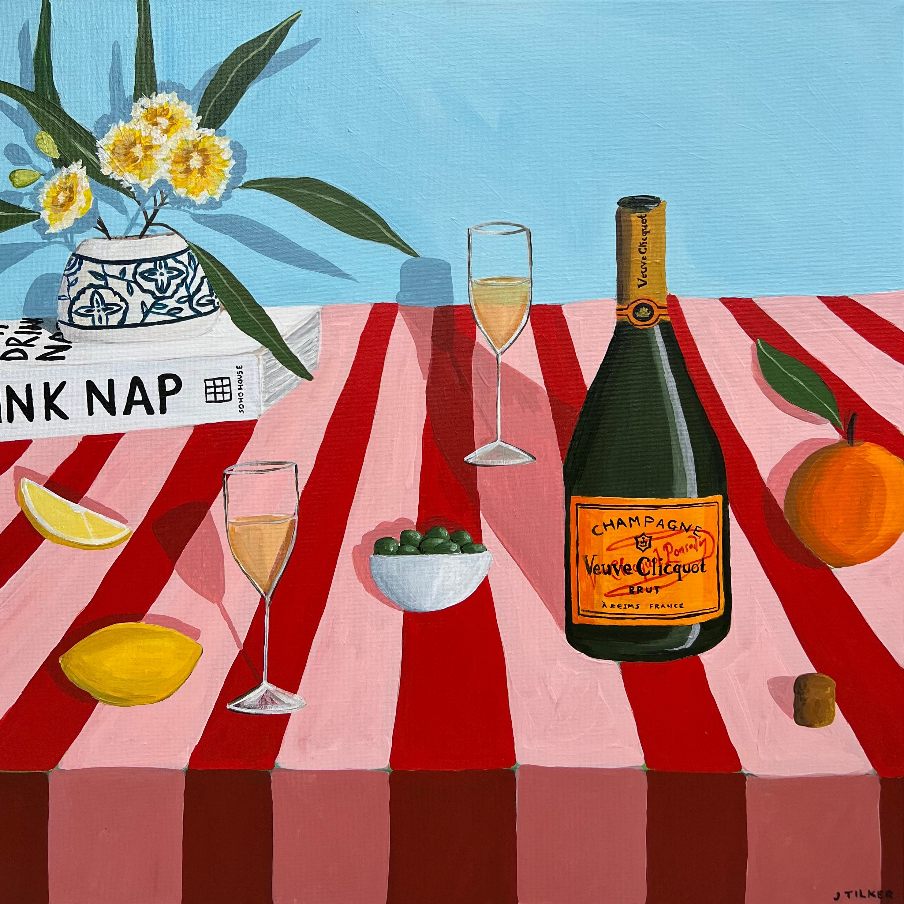 Jo Tilker - Veuve on pink and red