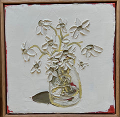 Leree Lindsay - Flannel Flowers in a milk bottle