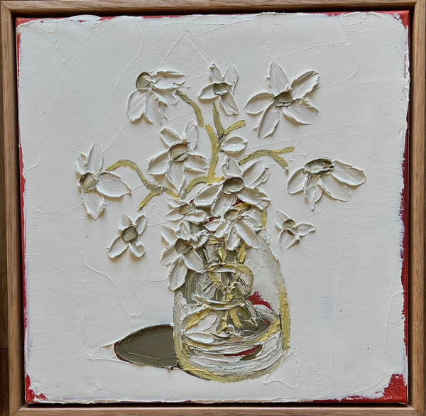 Leree Lindsay - Flannel Flowers in a milk bottle