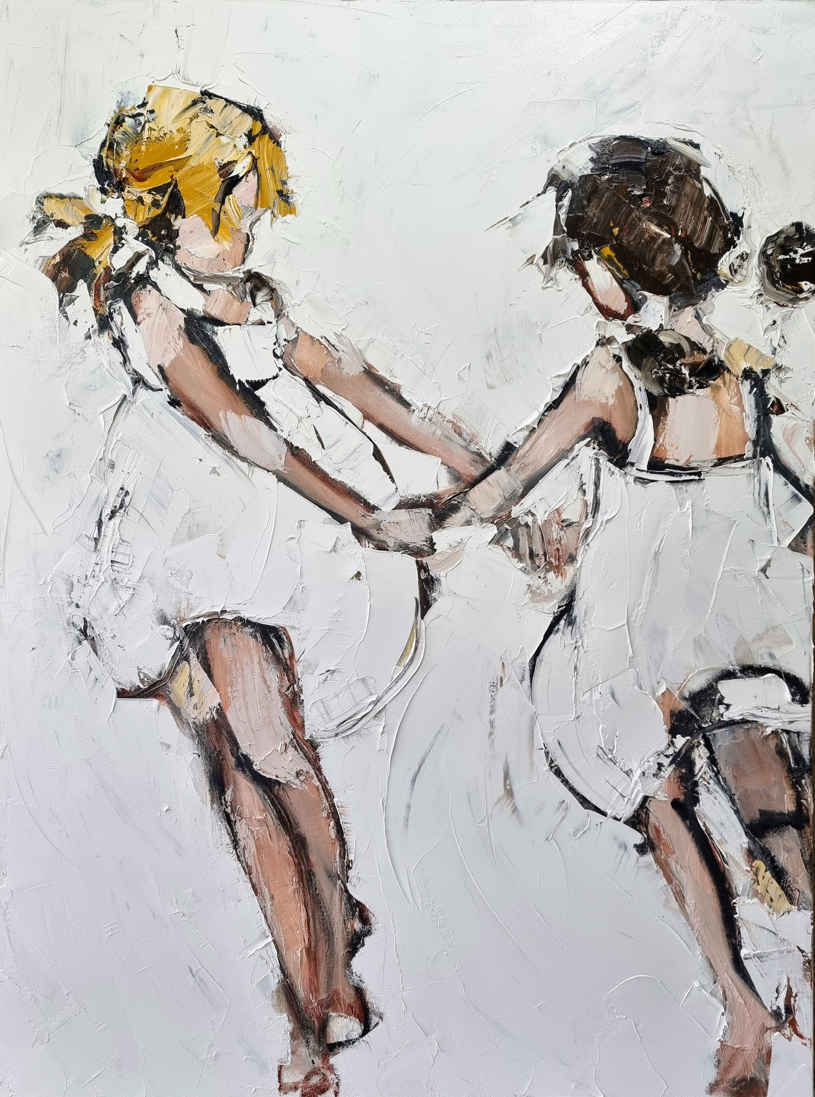 Joanna Davies - Two girls twirling