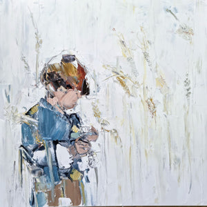 Joanna Davies - Wheat, blue shirt