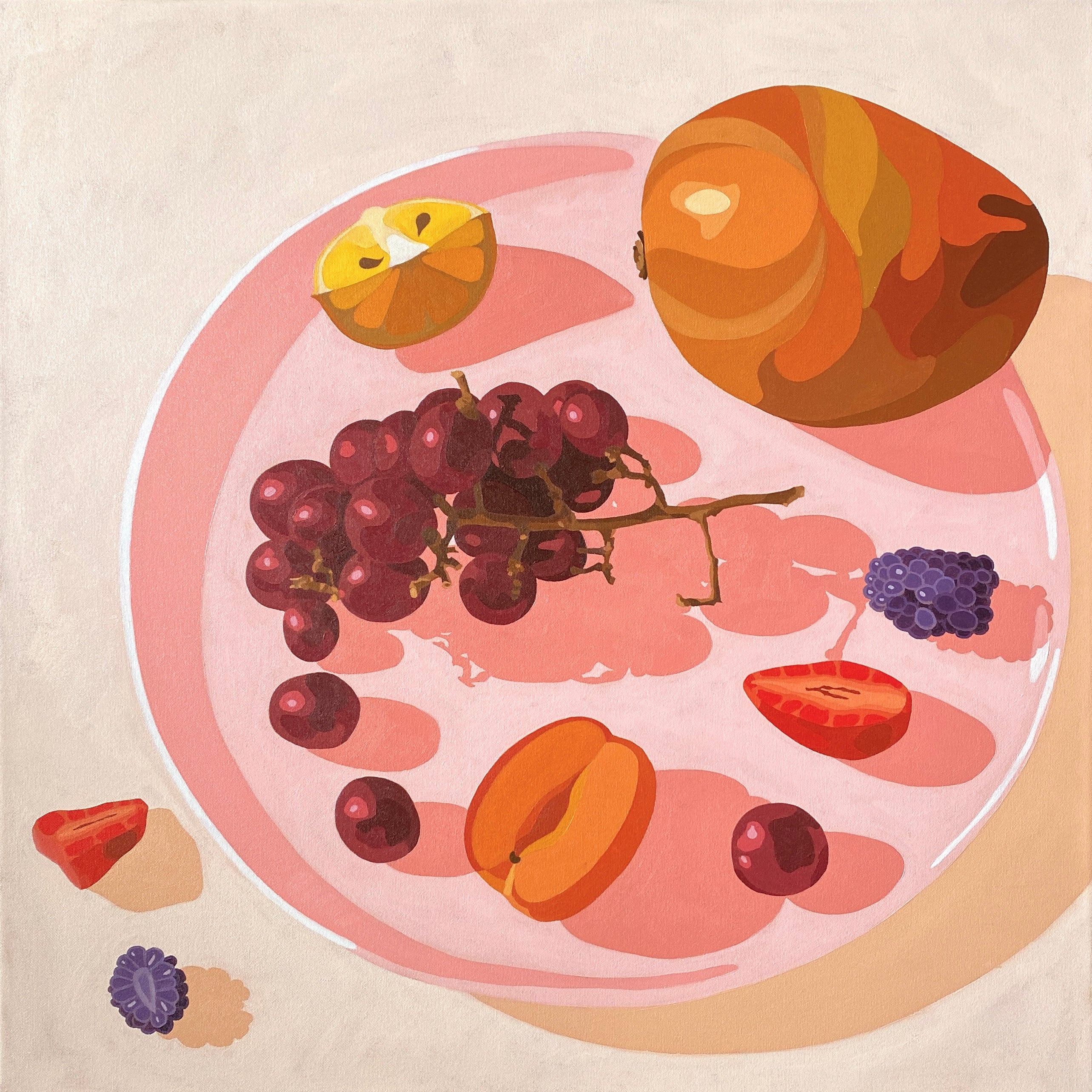 Yani Lenehan - Mango and grapes resting on rose