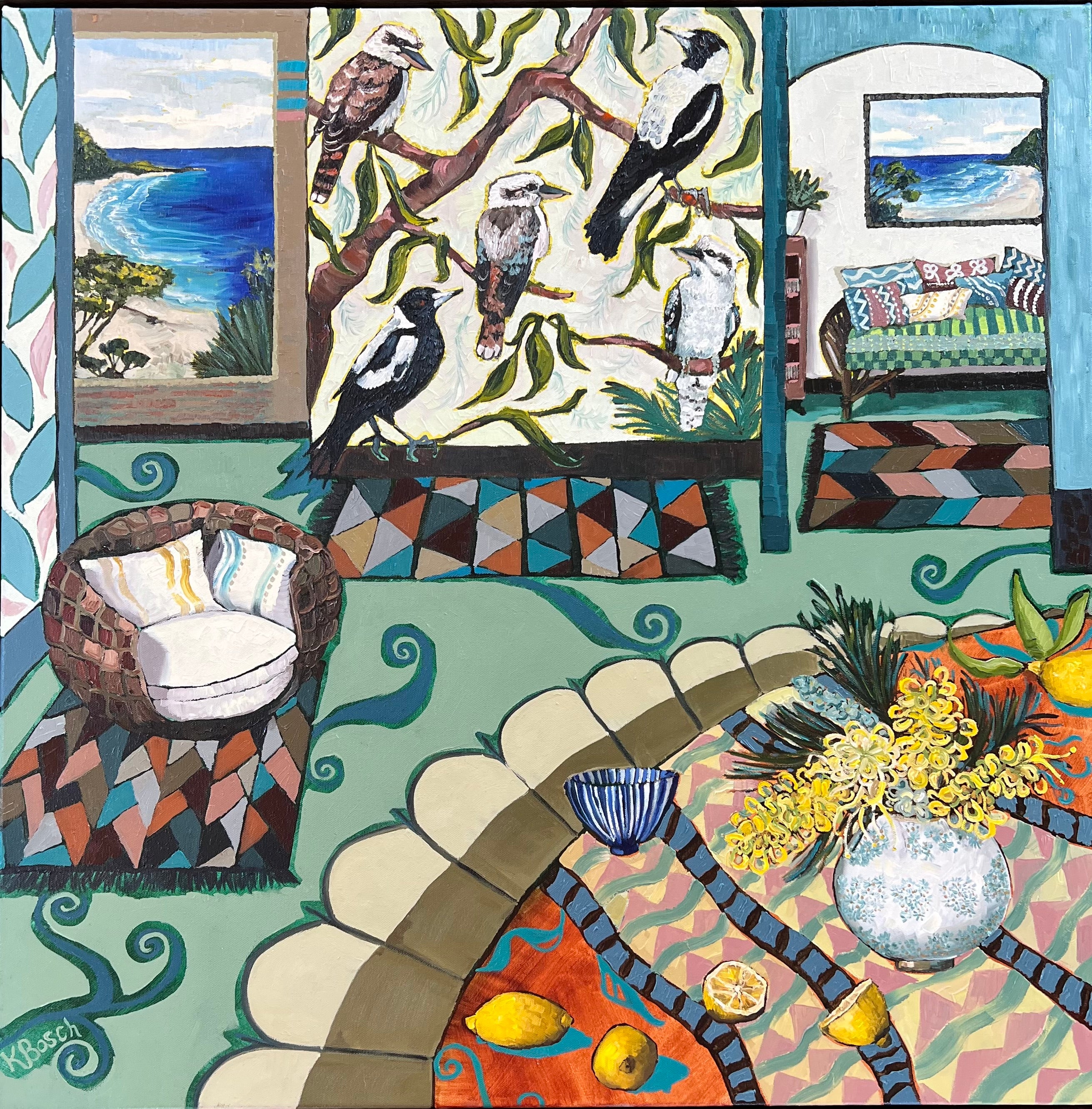 Kobie Bosch - Magpies and Kookaburras