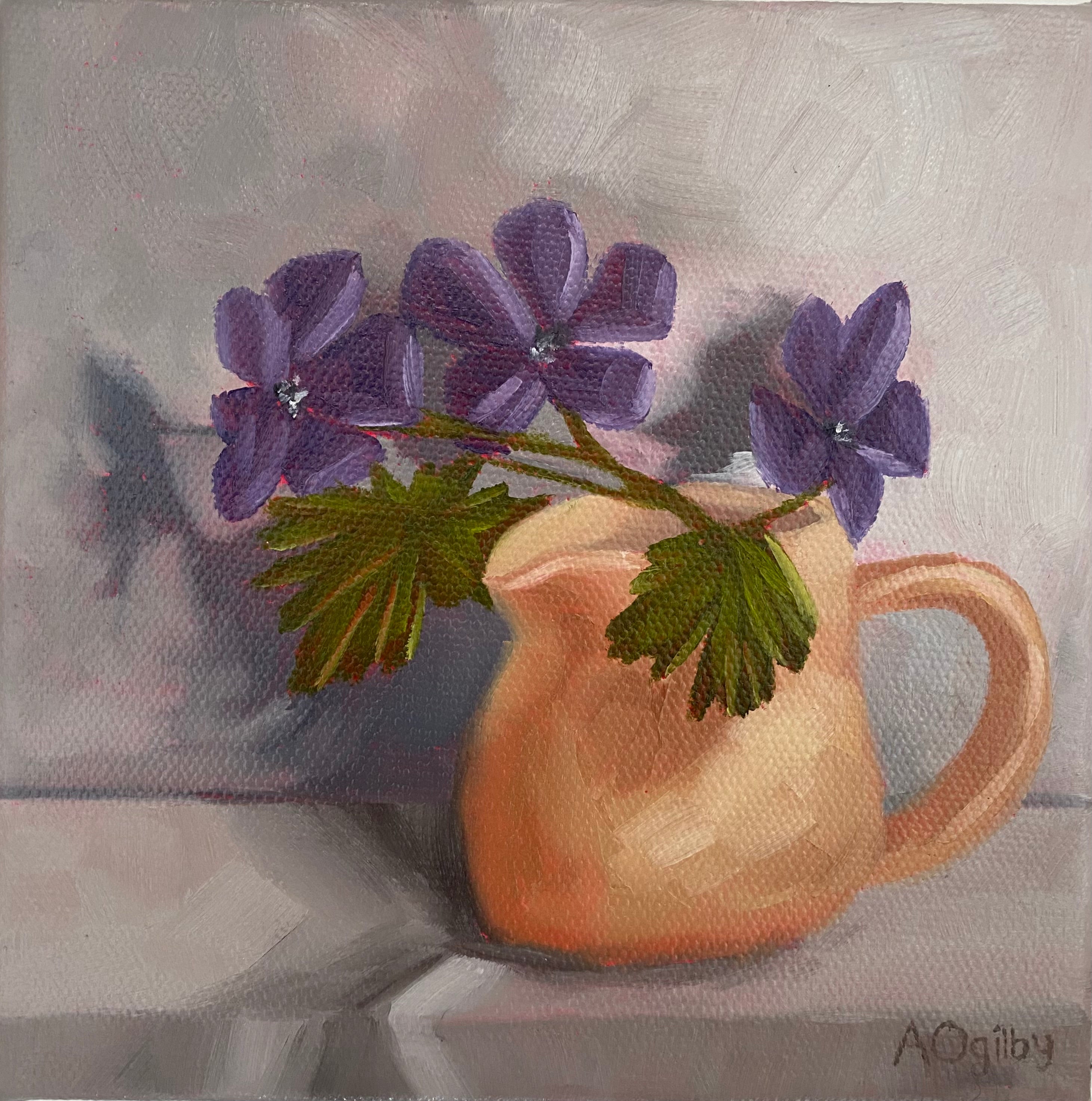 Amanda Ogilby - Geranium in stone jug