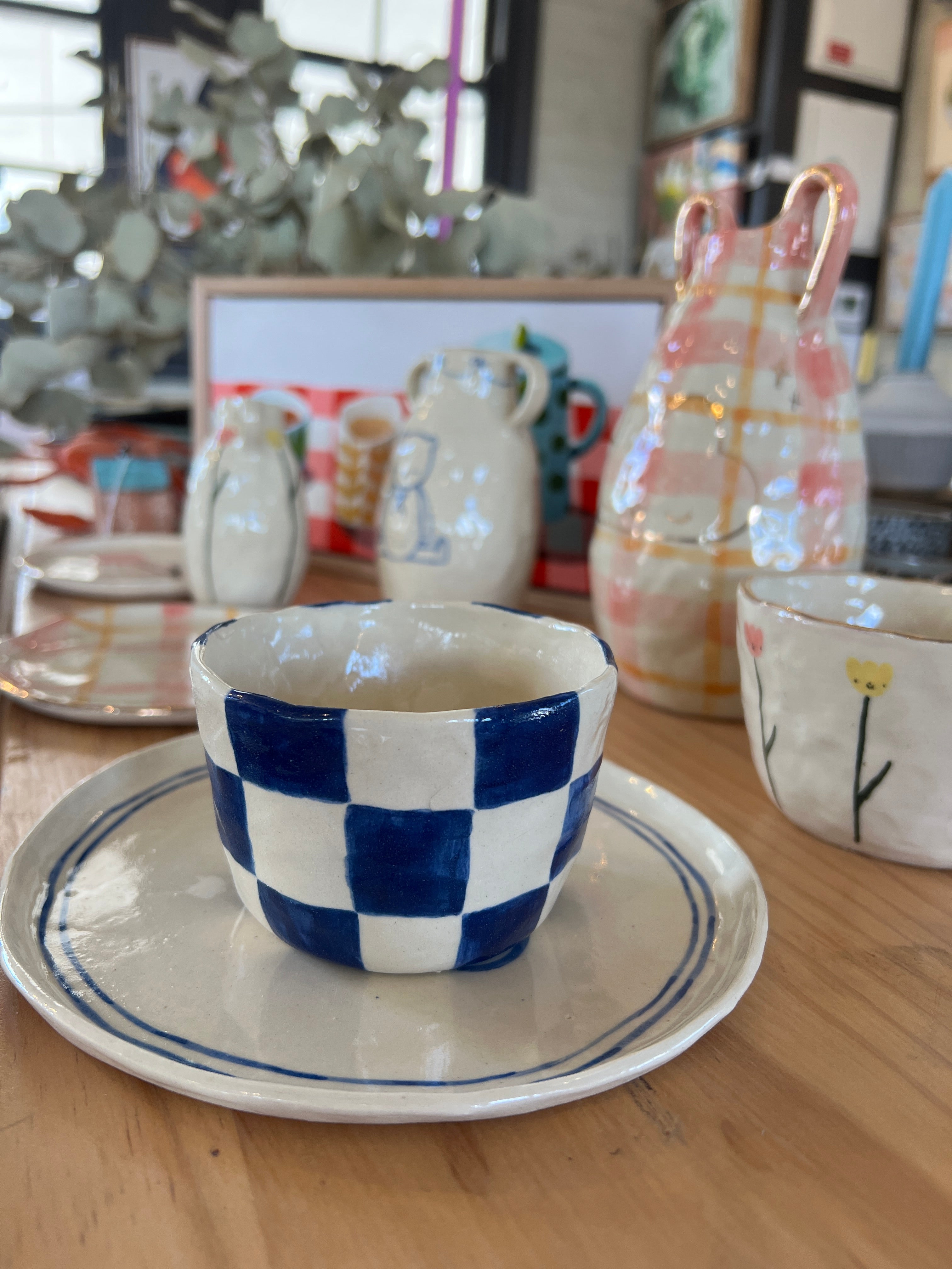 Alessia Emanuele - Navy Checkerboard Small Bowl