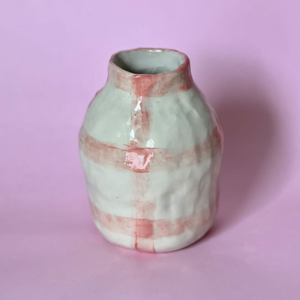 Alessia Emanuele - Pink Gingham Vase