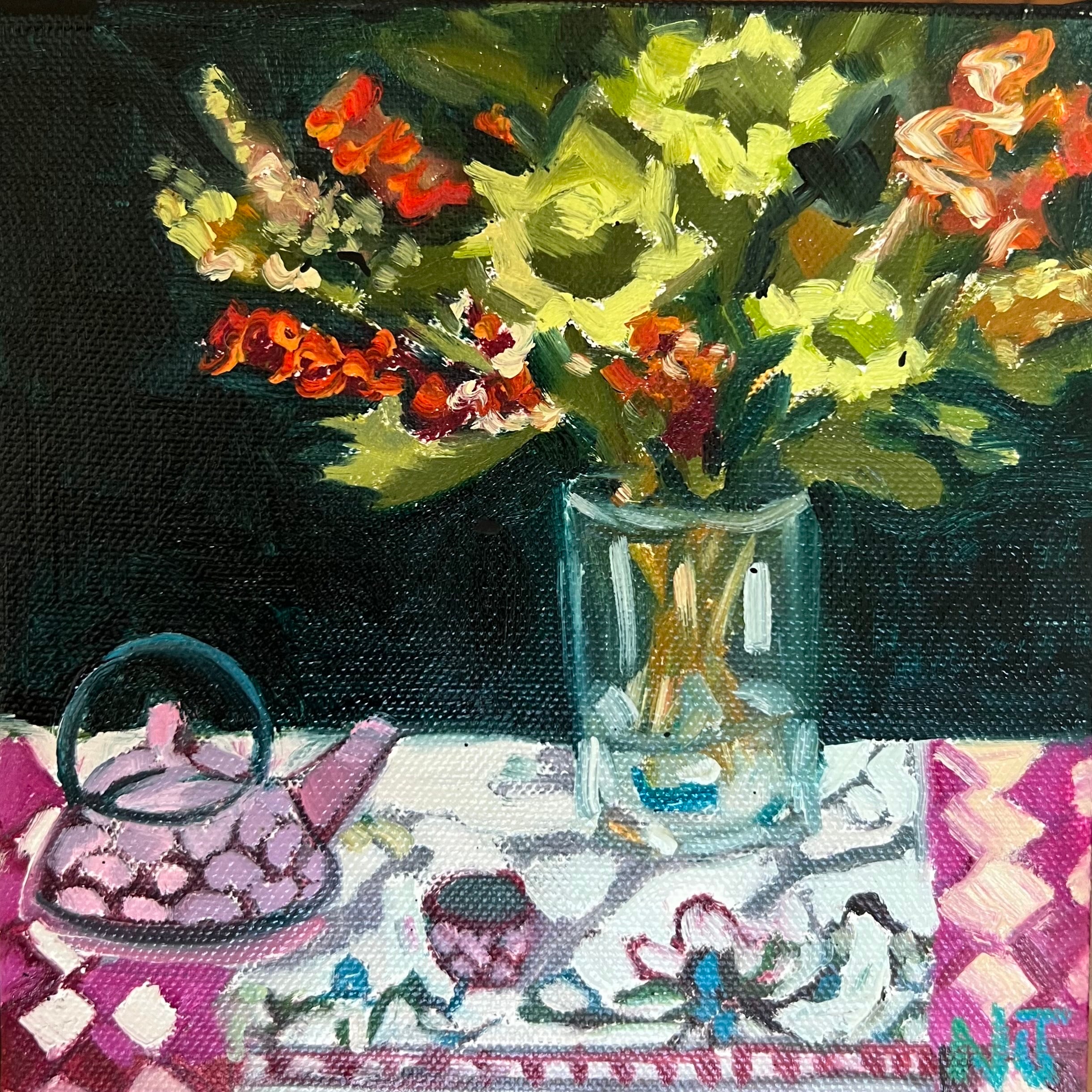Nicola Jones - Waratah & Pink Teapot