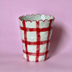 Alessia Emanuele - Large red Gingham Vase