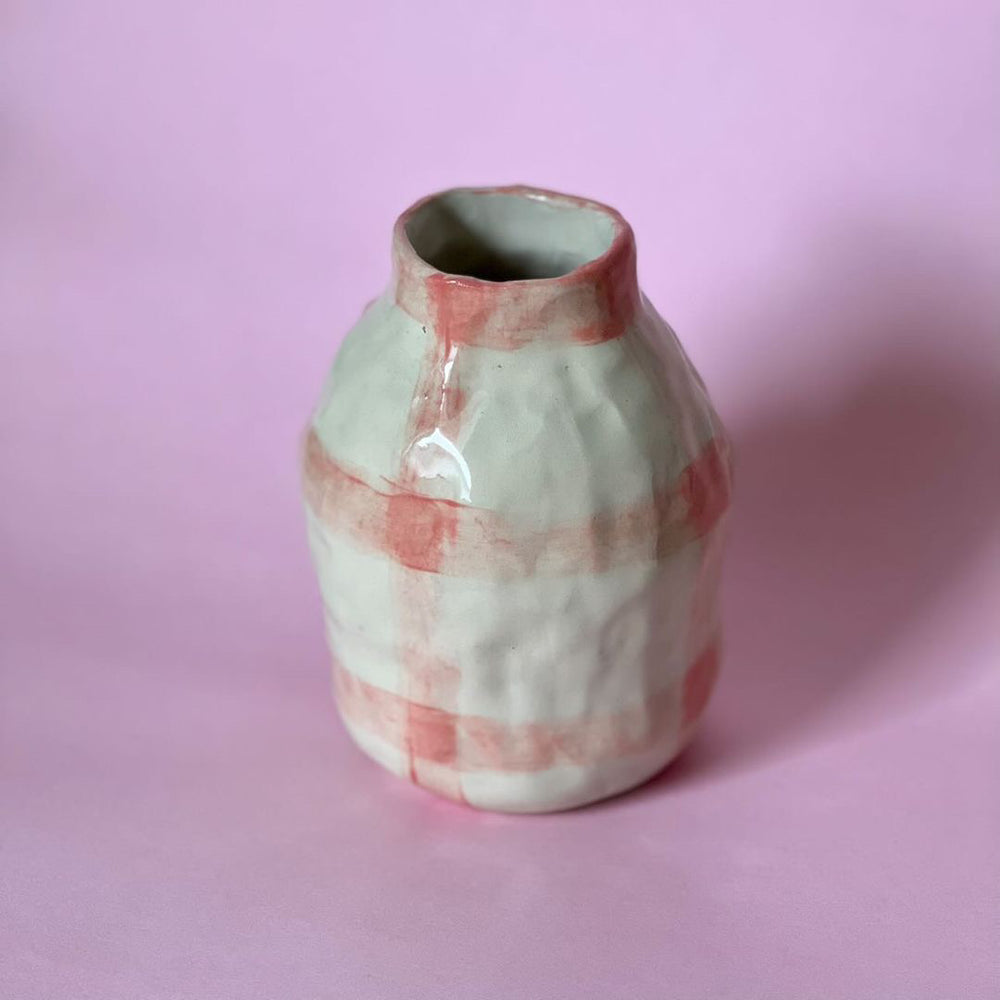 Alessia Emanuele - Pink Gingham Vase