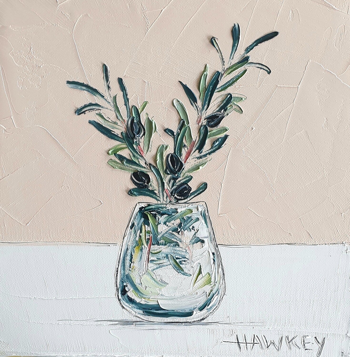 Angela Hawkey - Olive branches in a Vase