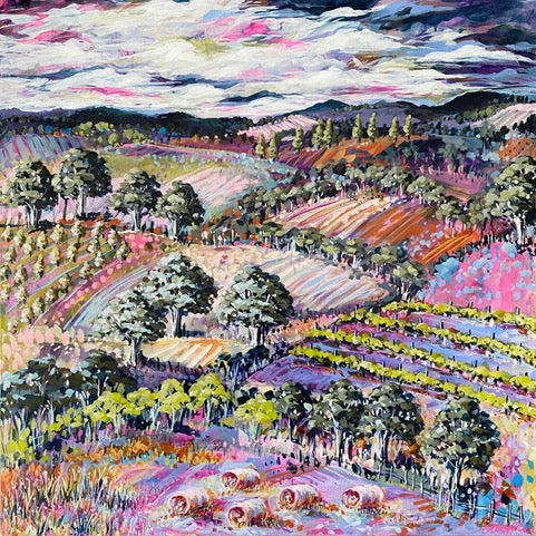 Cathy Usatoff - Lilac and Rose Hillsides