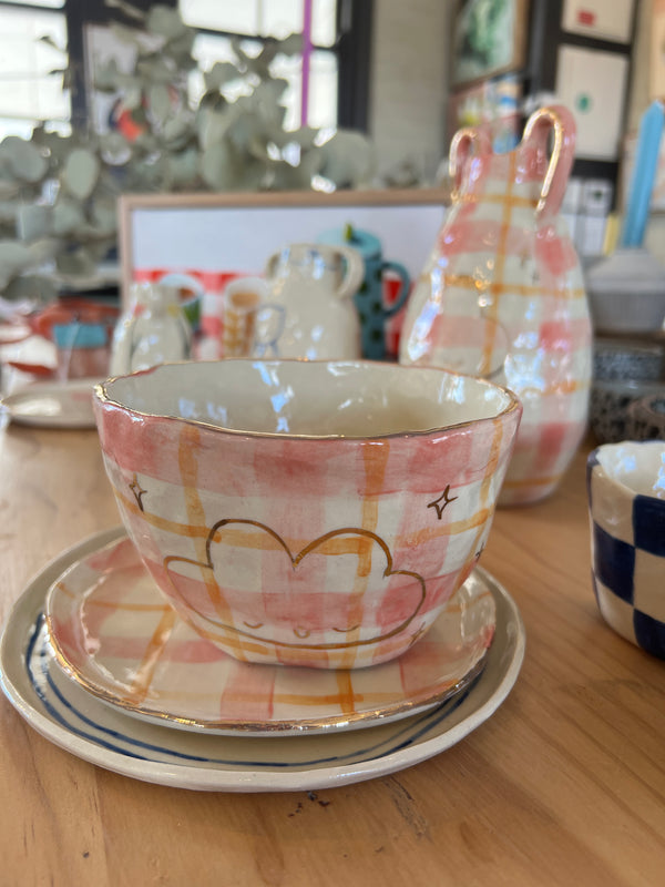 Alessia Emanuele - Pink Gingham Large Bowl