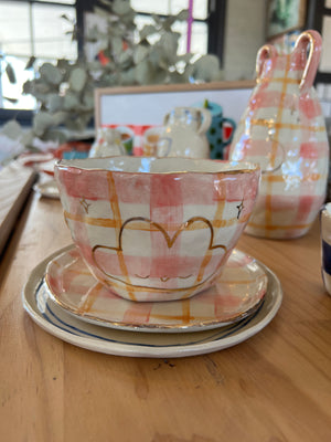 Alessia Emanuele - Pink Gingham Large Bowl