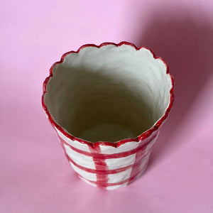 Alessia Emanuele - Large red Gingham Vase