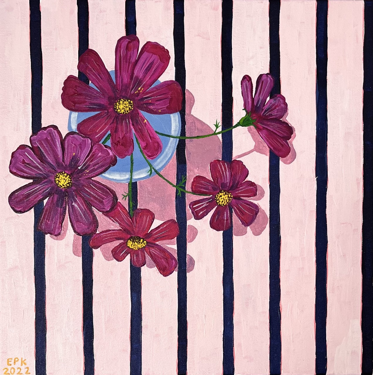 Eliza Koch - Cosmos on pink stripes