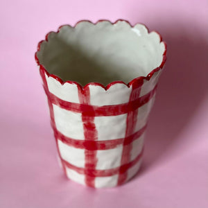 Alessia Emanuele - Large red Gingham Vase