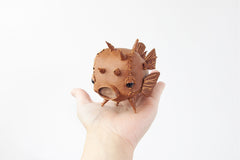 Freda Cheung - Leather Handmade Cinnamon Brown Leather Small Puffer Fish